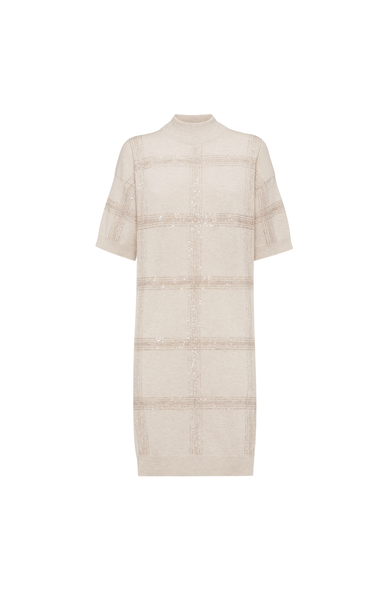 Brunello Cucinelli Dazzling Embroidery dress, Main, color, Beige