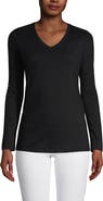 Lands' End Supima Cotton Long Sleeve V-Neck T-Shirt