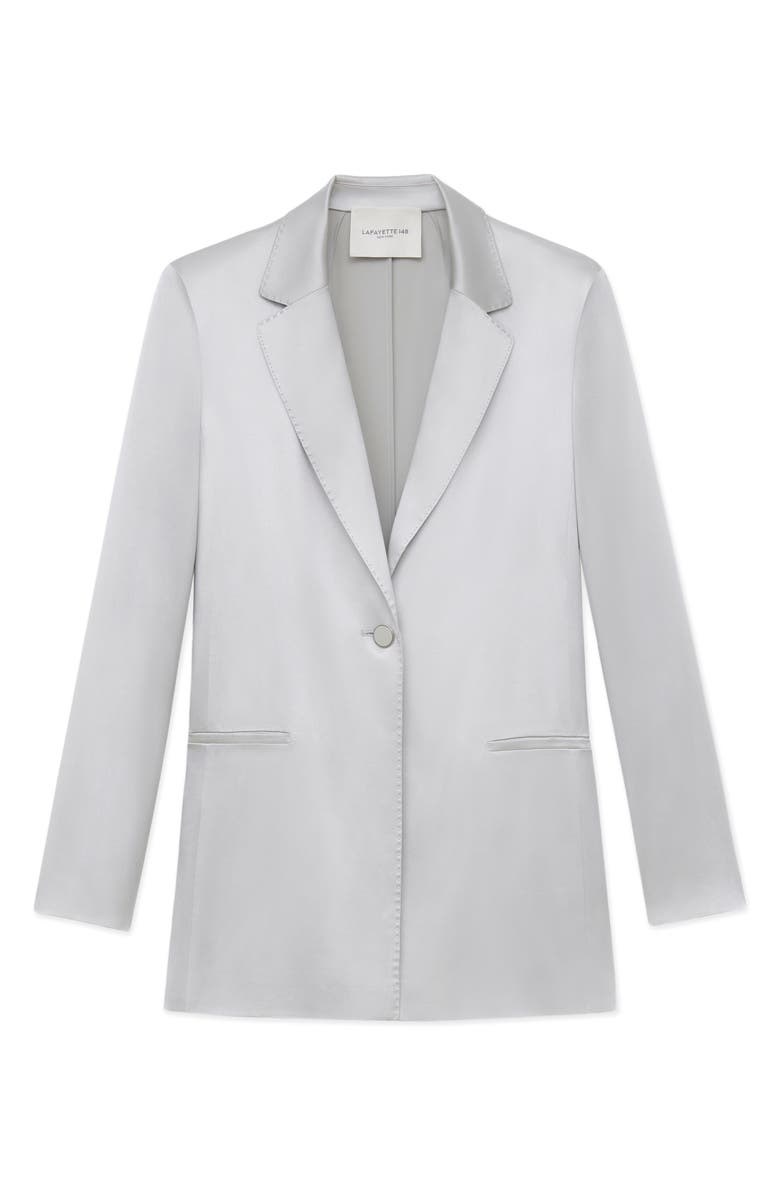 Lafayette 148 New York One-Button Satin Blazer, Alternate, color, 