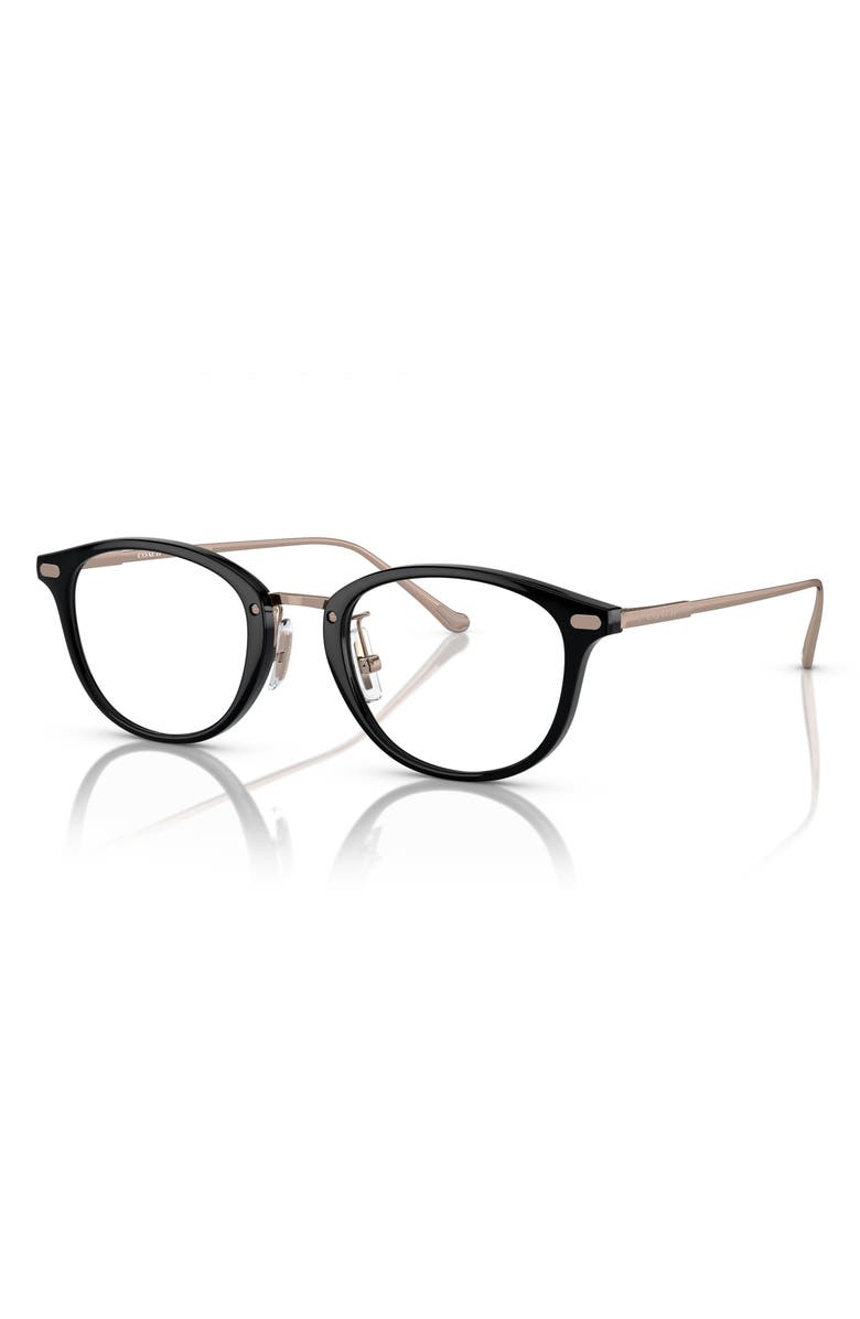 COACH 49mm Phantos Optical Glasses, Alternate, color, Black / Demo Lens