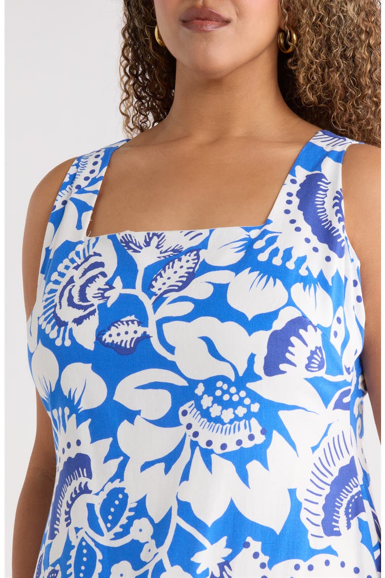 Ronan Floral Troy Maxi Dress, Alternate, color, BLUE-WHITE