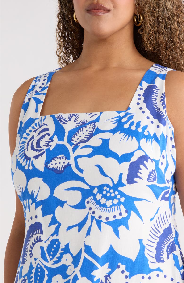 SUGARLIPS Ronan Floral Troy Maxi Dress, Alternate, color, Blue-White