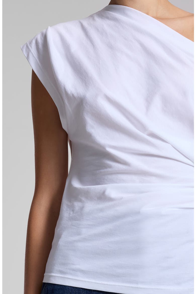 Alice One-Shoulder Cotton Jersey Top, Alternate, color, WHITE