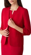 KASPER Cardigan-Style Stretch Crepe Blazer