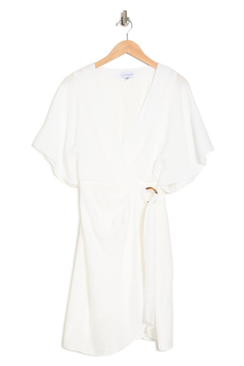 Louis Wrap Dress, Alternate, color, WHITE