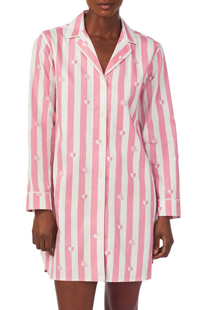 Lauren Ralph Lauren Stripe Sleepshirt, Main, color, 