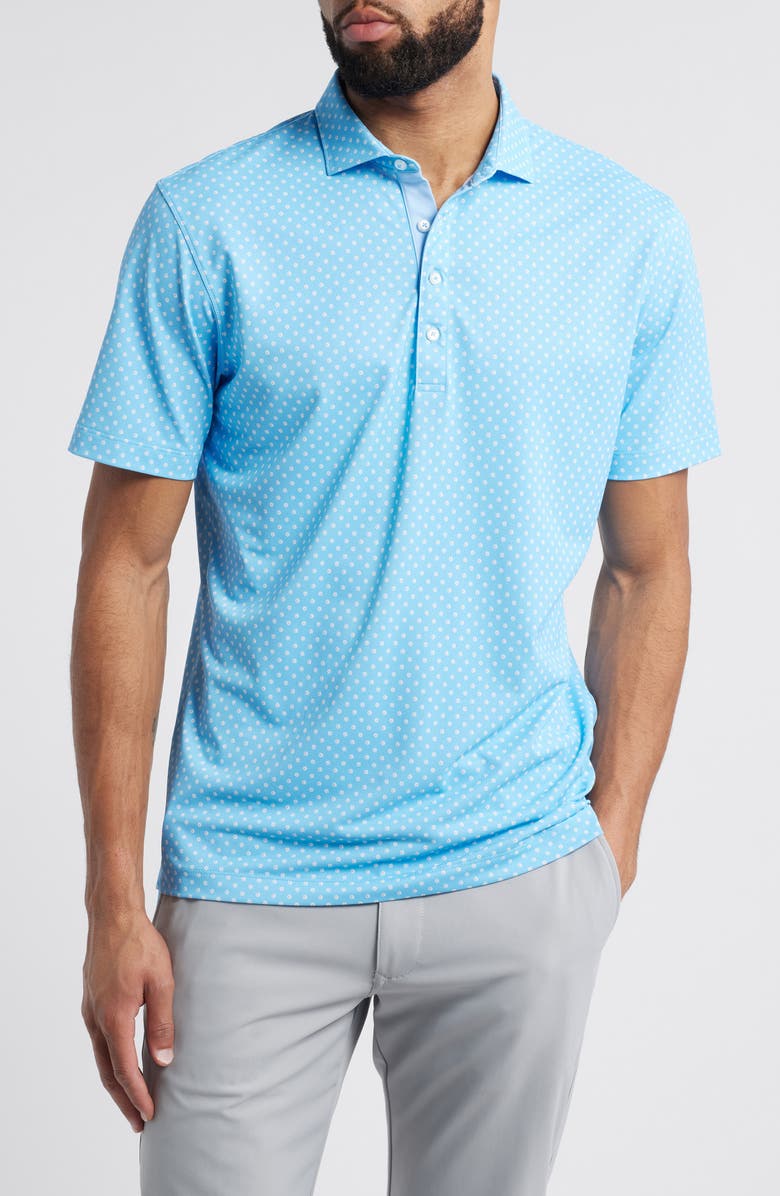 johnnie-O Daisy Neat Floral PREP-FORMANCE Golf Polo, Main, color, Maliblu