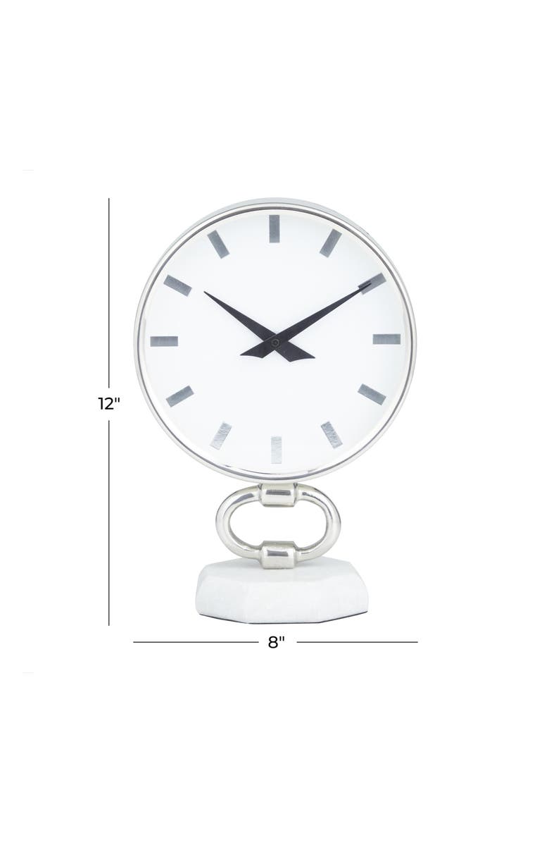 VIVIAN LUNE HOME Modern Stainless Steel Clock, Alternate, color, Silver