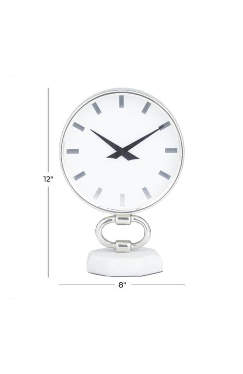 Vivian Lune Home Modern Stainless Steel Clock In Silver
