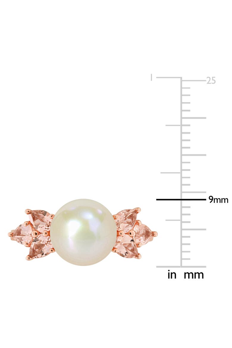 Cultured Pearl & Morganite Cocktail Ring 14k, Alternate, color, Morganite