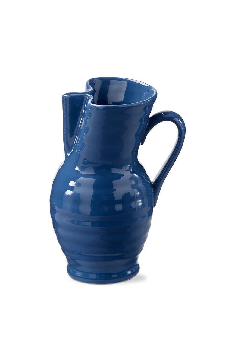 tag Blue Ceramic Garden Beverage Pitcher for Summer Decor, Main, color, Blue
