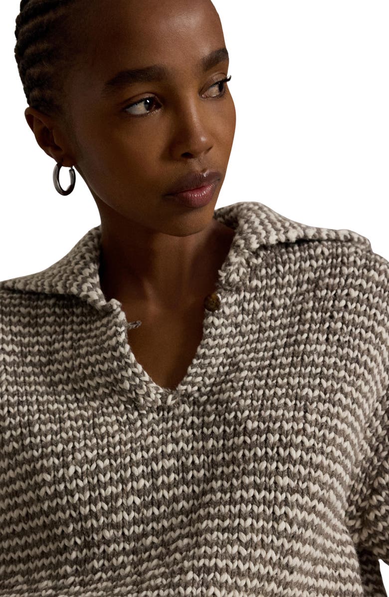 Polo Ralph Lauren Striped Cotton & Wool Blend Sweater, Alternate, color, Stone Grey/ Cream Stripe