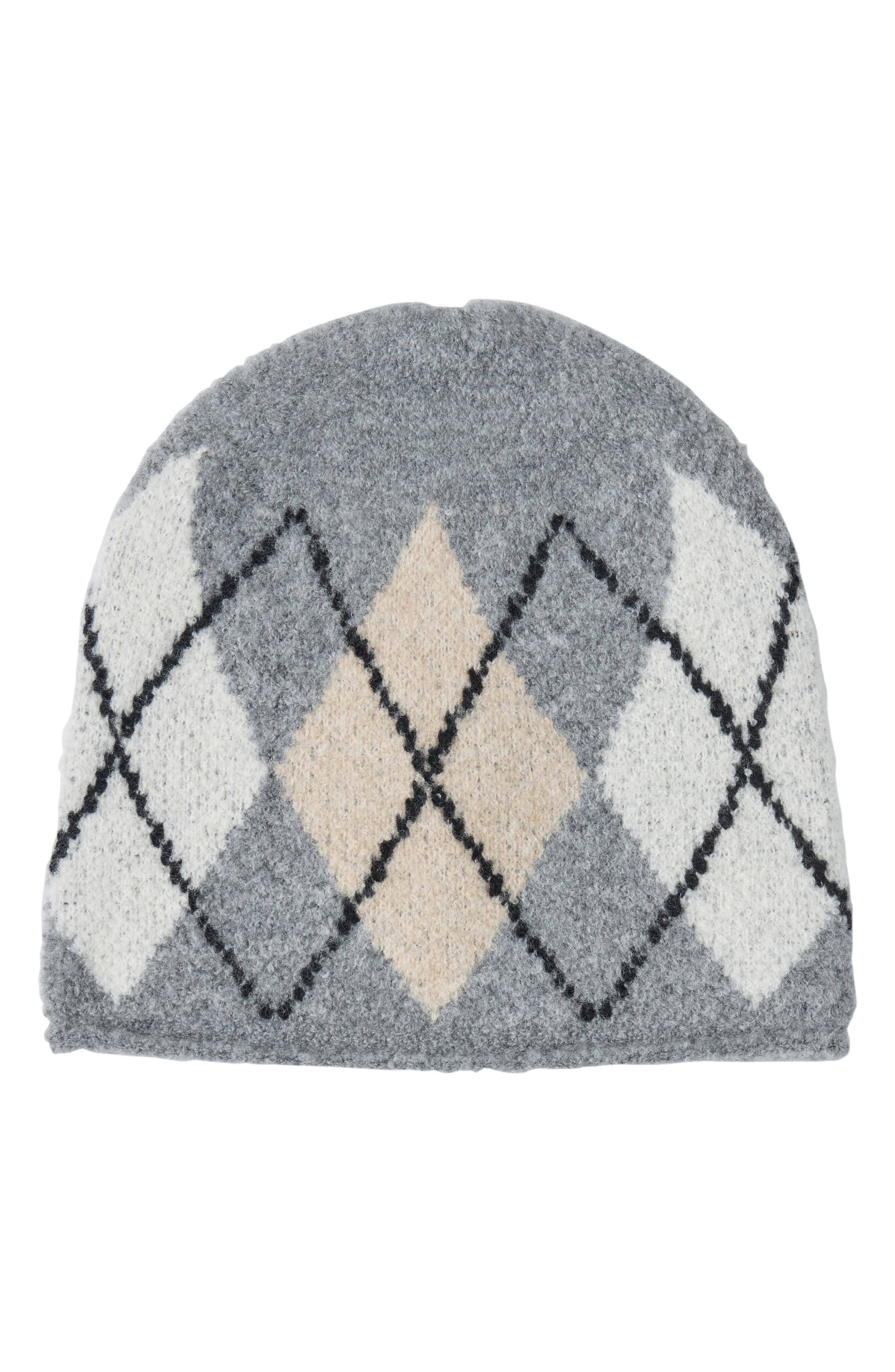 Argyle Boucle Cashmere Blend Beanie