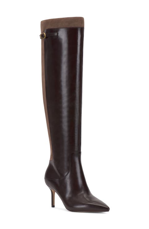 Meleis Croc Embossed Knee High Boot