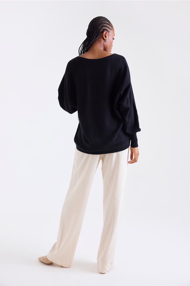 Paros V-Neck 100% Cashmere Sweater, Alternate, color, BLACK