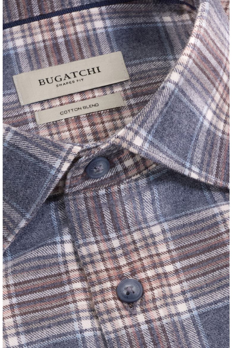 Axel Shaped Fit Plaid Button-Up Shirt, Alternate, color, SLATE