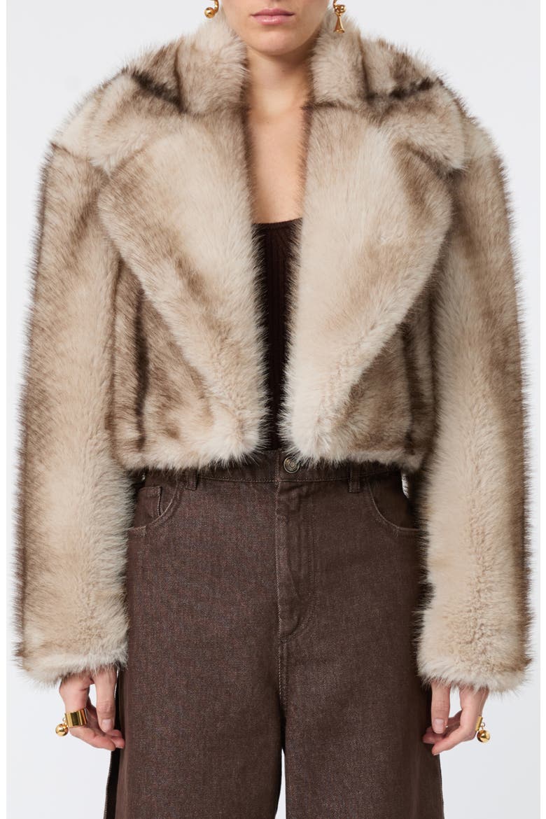 Quantum Faux Fur Jacket, Main, color, MUD