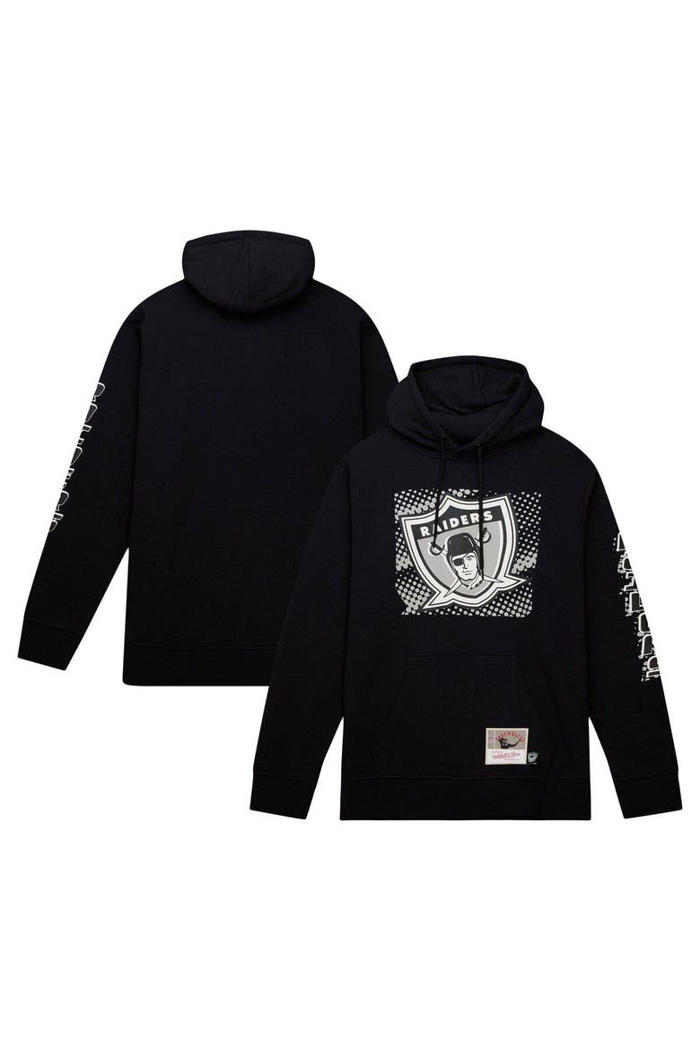 Men's Mitchell & Ness Black Las Vegas Raiders Gridiron Classics Big Face 7.0 Pullover Hoodie, Main, color, Black