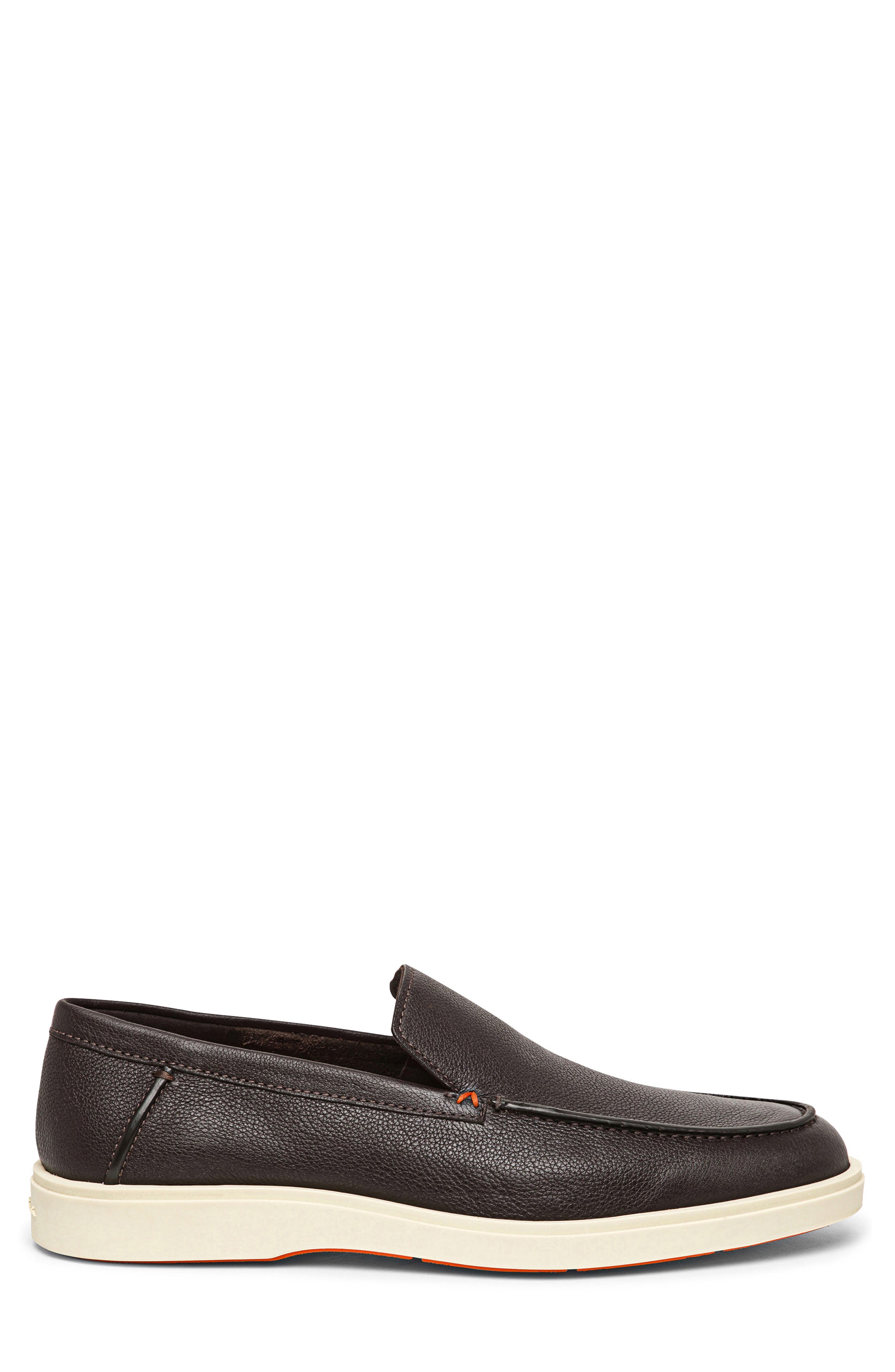 Santoni Botanist Slip-On Shoe, Alternate, color, Dark Brown Leather
