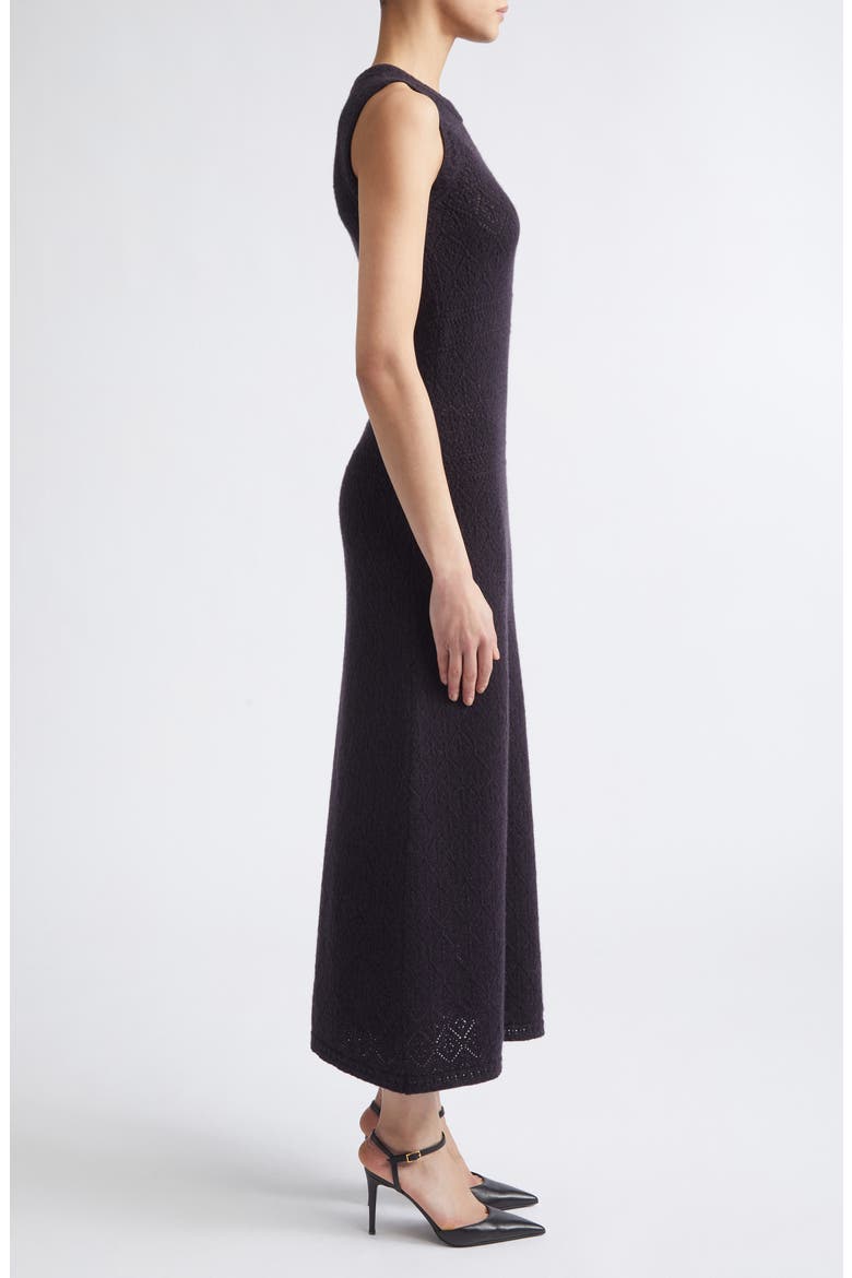 Sleeveless Cashmere Pointelle Sweater Dress, Alternate, color, 177 AMETHYST