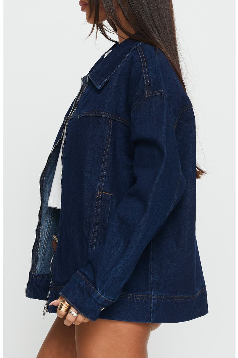Goldsmith Denim Bomber Jacket, Alternate, color, DARK WASH
