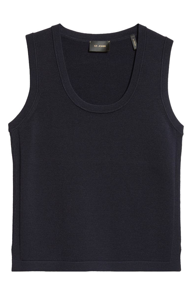 ST. JOHN Santiago Scoop Neck Sweater, Alternate, color, Midnight