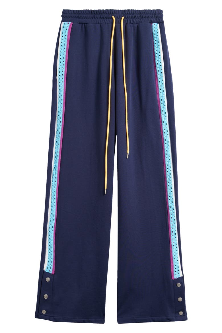 Open Stitch Side Stripe Drawstring Pants, Alternate, color, BLUE