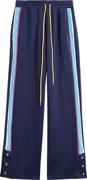 DIET STARTS MONDAY Open Stitch Side Stripe Drawstring Pants