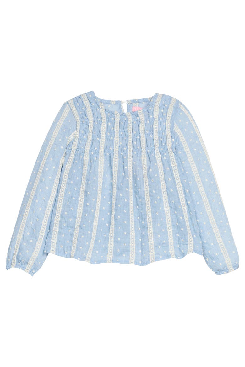 Kids' Ruched Anita Top, Main, color, Sky Dobby Stripe