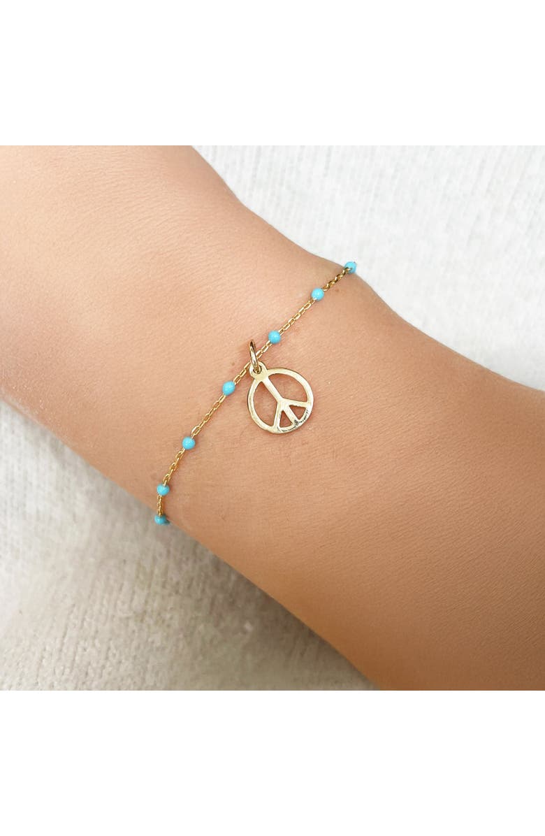 The Lovery Fine Jewelry Mini Gold Peace Charm, Alternate, color, Yellow Gold