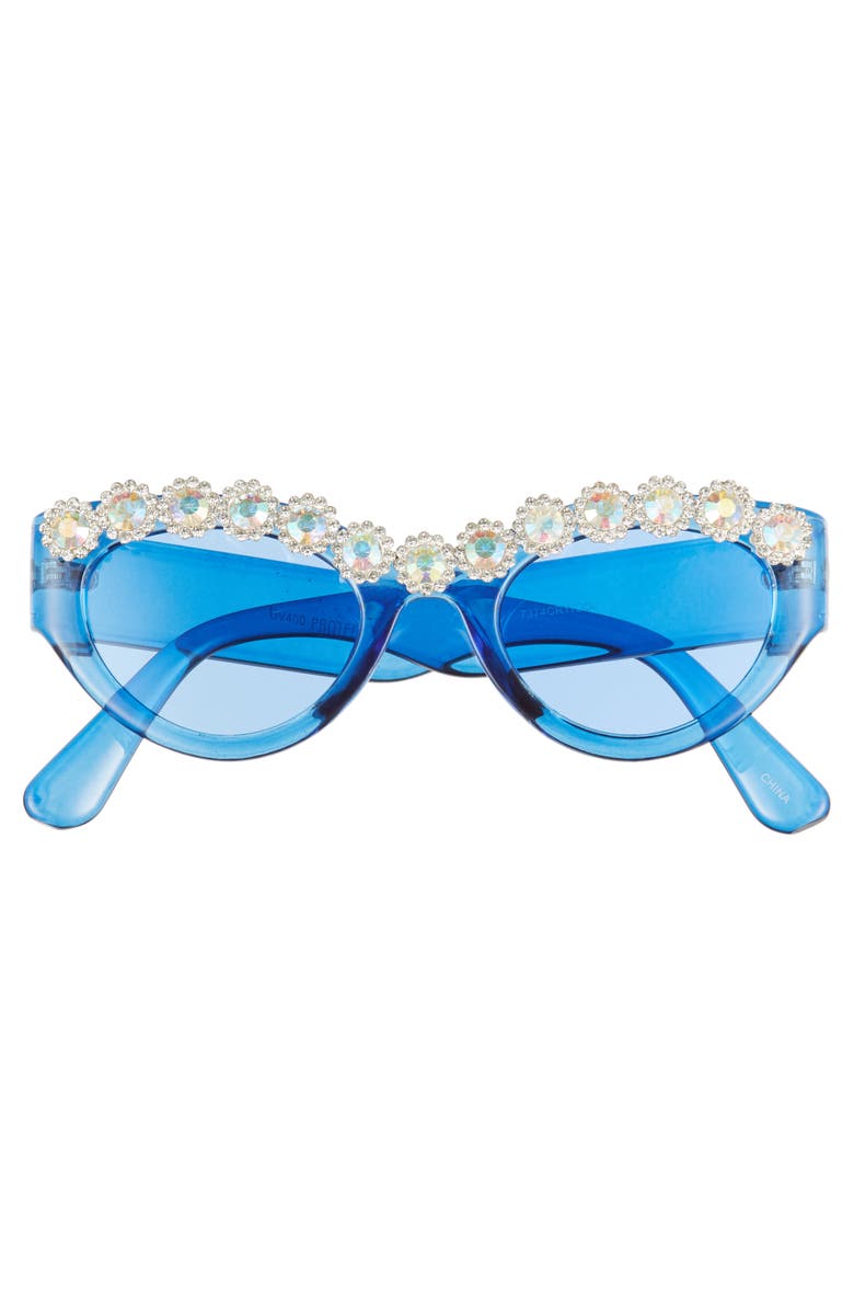 Rad + Refined 50mm Chunky Crystal Embellished Sunglasses, Alternate, color, 