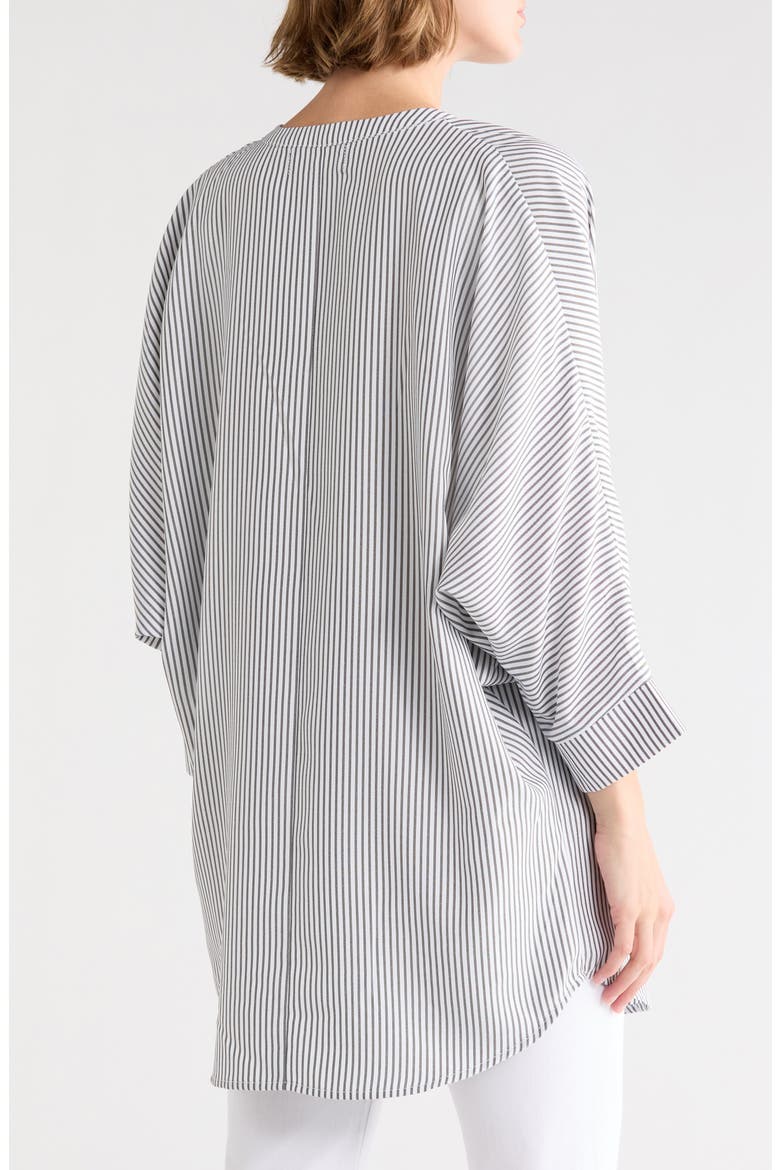 Pinstripe Tunic Top, Alternate, color, BLACK/ WHITE