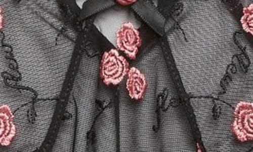 Fleur Du Mal Embroidered Scalloped Edge Briefs In Black