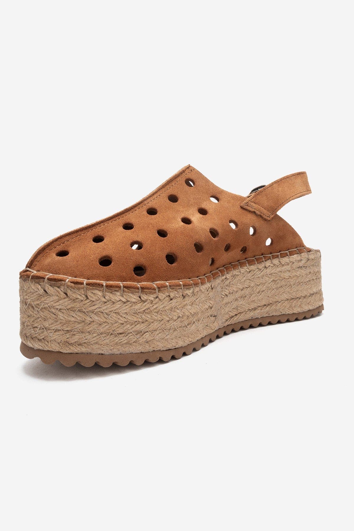 Fraga Leather Wedge Sandal, Alternate, color, Cognac Suede