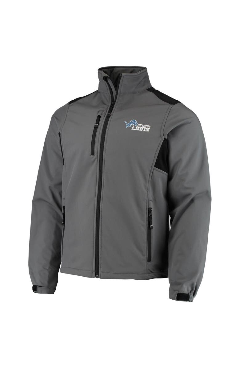 DUNBROOKE Men's Dunbrooke Charcoal Detroit Lions Circle Softshell Fleece Full-Zip Jacket, Alternate, color, 