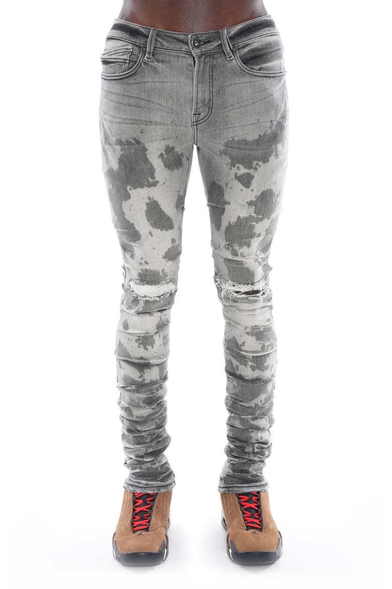 Punk Nomad Distressed Super Skinny Jeans, Main, color, SILAS