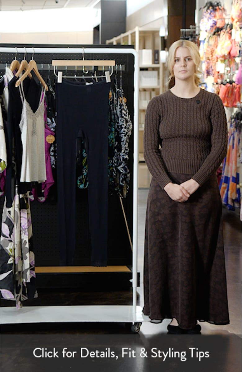 Lace Trim Merino Wool & Silk Rib Leggings, sales video thumbnail