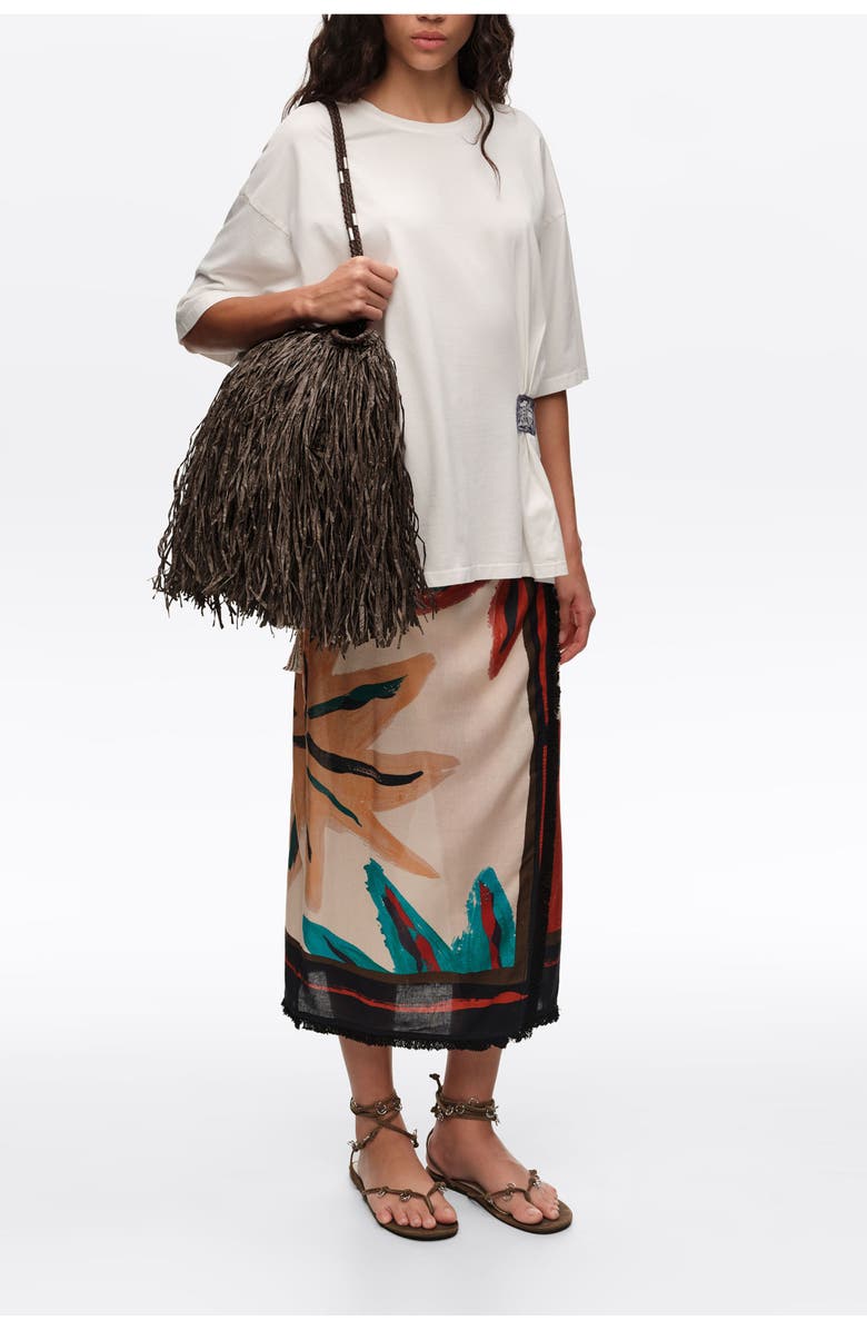 Bimba y Lola Positional Sun Midi Wrap Skirt, Alternate, color, Sun Positional