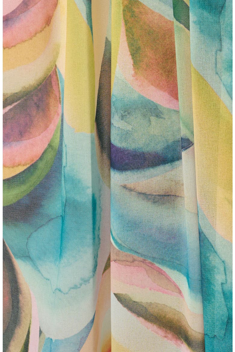 Print Strapless Chiffon Gown, Alternate, color, GREEN MULTI