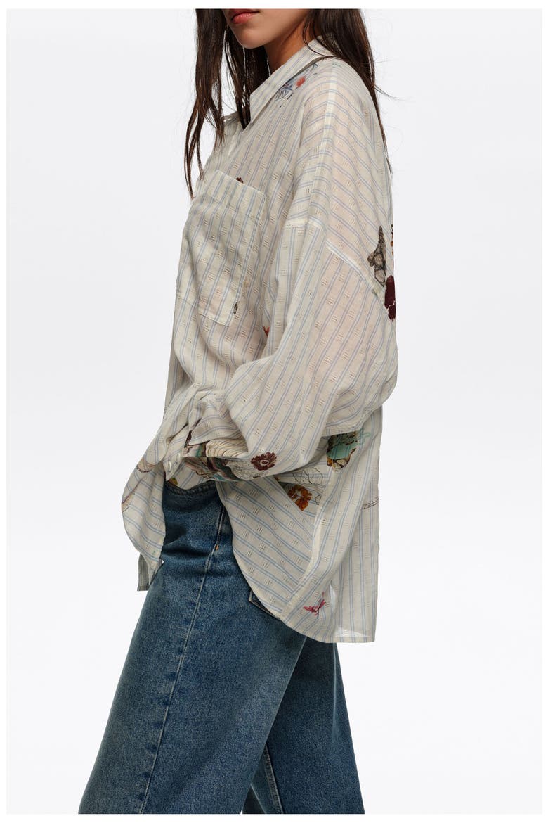Seabed Cotton Oversize Shirt, Alternate, color, SEABED STRIPES