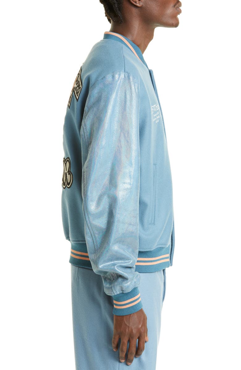 Off-White Gender Inclusive Arrow Patch Wool & Cashmere Blend Bomber Jacket, Alternate, color,