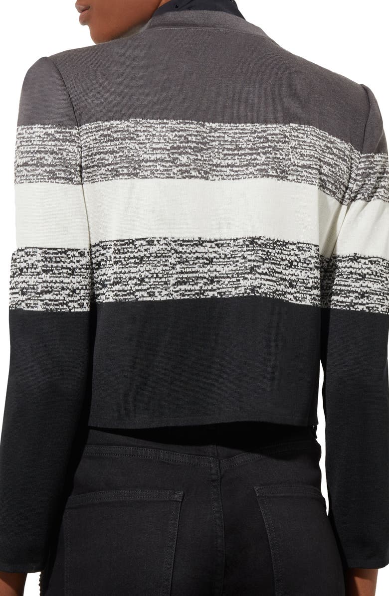 Ming Wang Textured Stripe Jacquard Knit Jacket, Alternate, color, 
