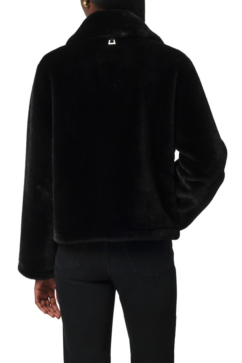 Elis Pluche™ Faux Fur Coat, Alternate, color, NOIR