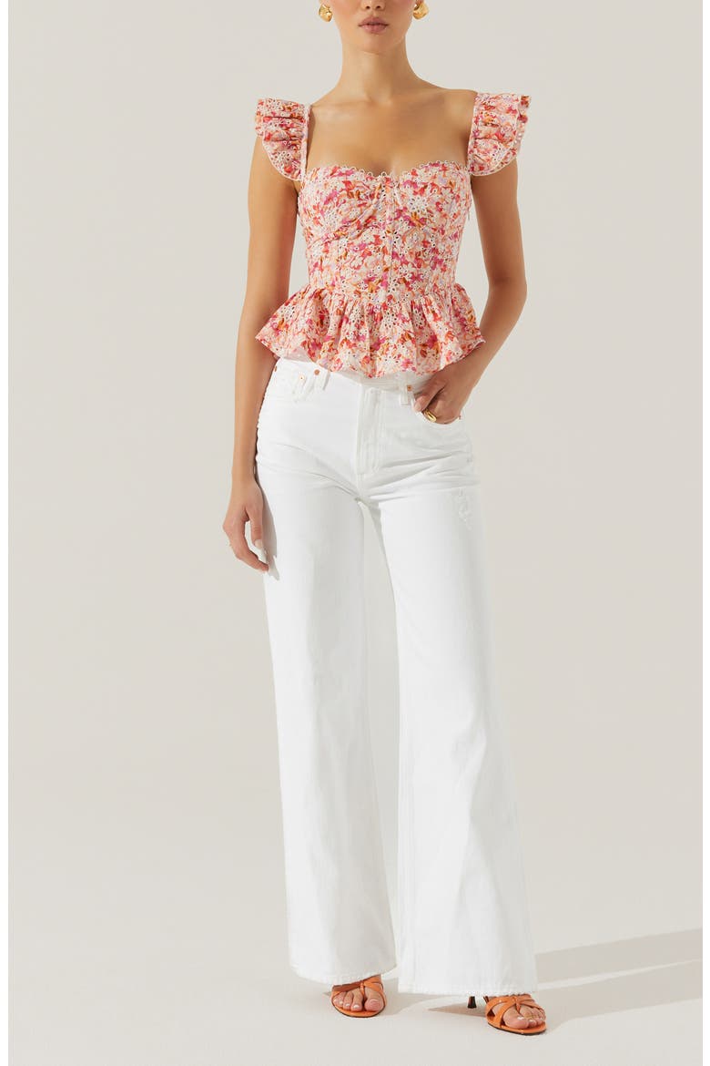 Baylin Floral Peplum Top, Alternate, color, PINK MULTI FLORAL