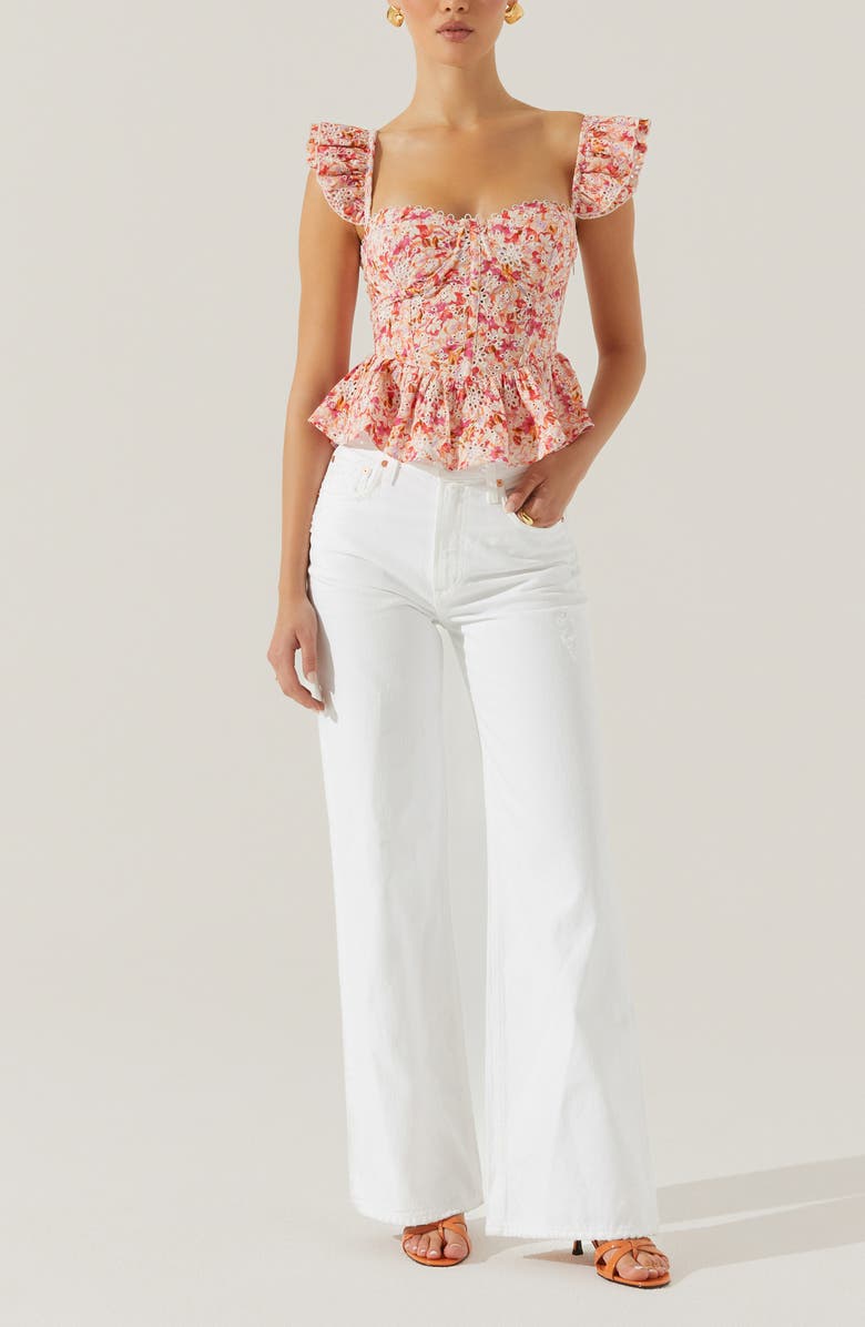 ASTR the Label Baylin Floral Peplum Top, Alternate, color, Pink Multi Floral