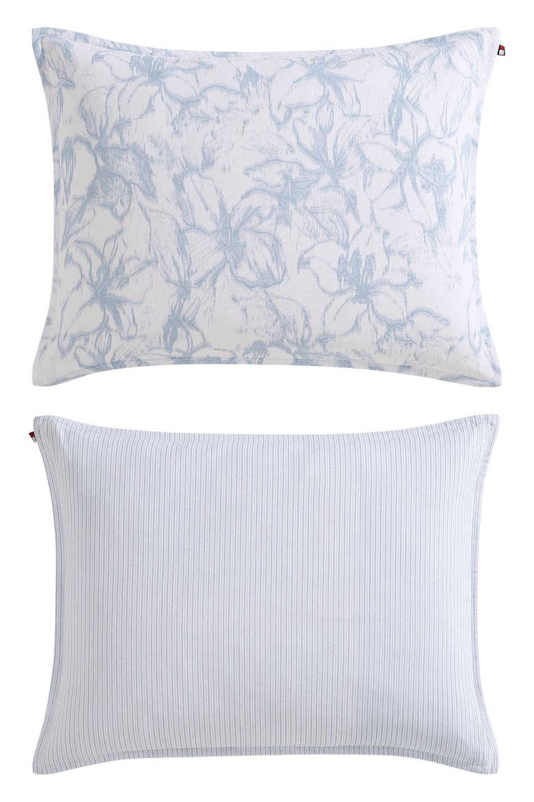 Ethereal Floral Cotton Slub Duvet Cover & Shams Set, Alternate, color, PASTEL BLUE