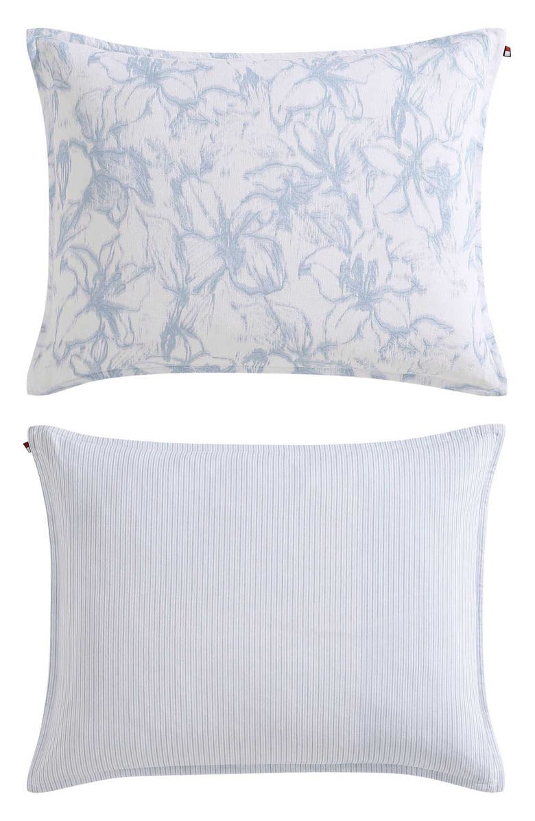 Tommy Hilfiger Ethereal Floral Cotton Slub Duvet Cover & Shams Set, Alternate, color, Pastel Blue