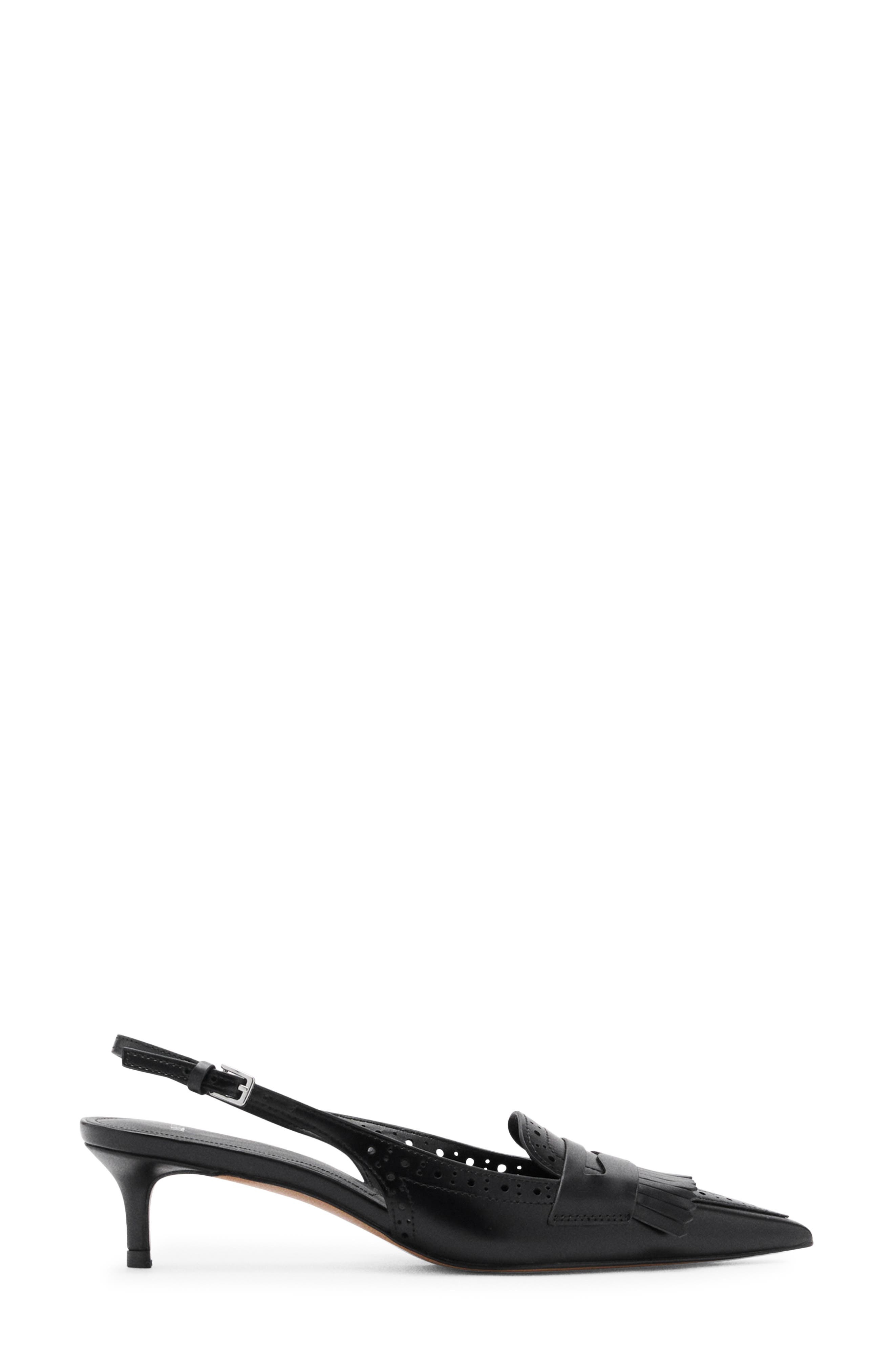 MANGO Fringe Slingback Pump, Alternate, color, 