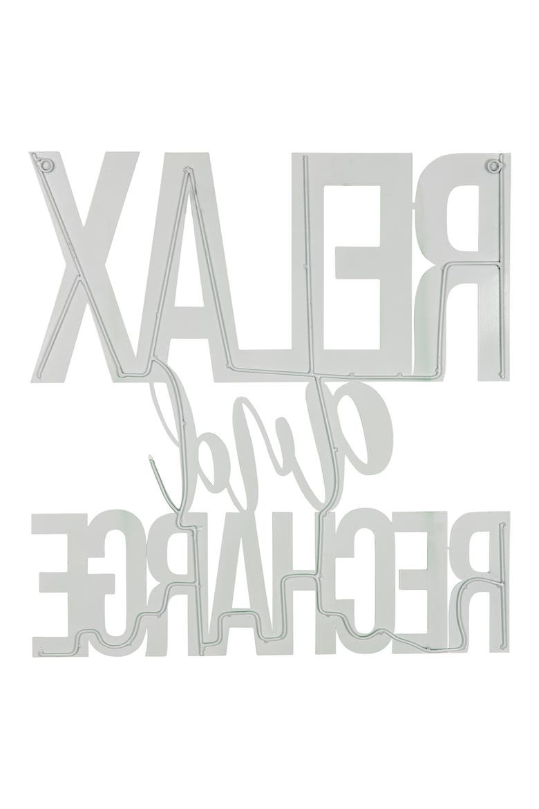 Relax & Recharge Metal Wall Art, Alternate, color, GREEN