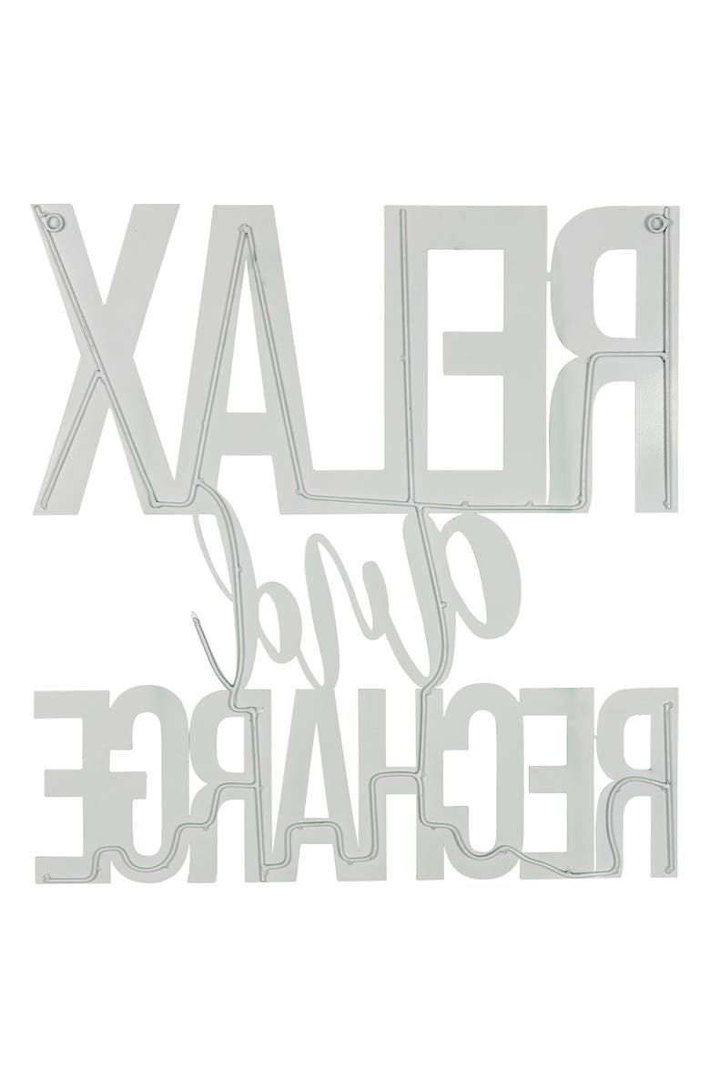 STRATTON HOME DECOR Relax & Recharge Metal Wall Art, Alternate, color, 